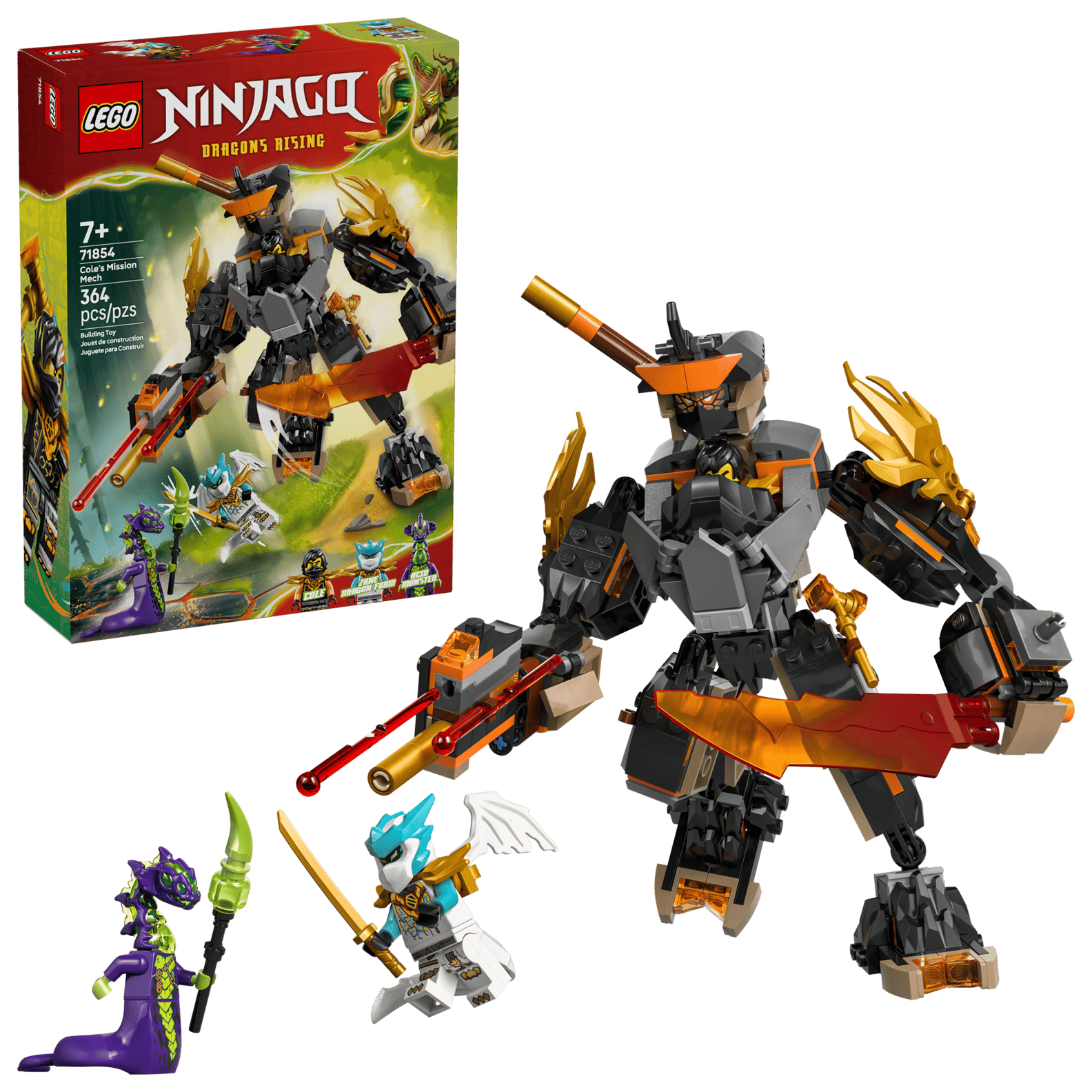 LEGO NINJAGO - COLE’S MISSION MECH & DRAGON ZANE OR £25 CASH 🥷🏼